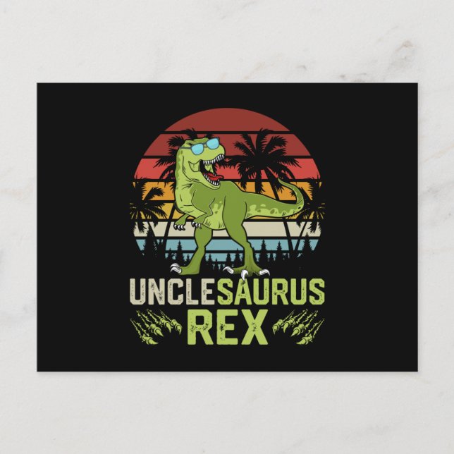 Postal Tíoesarurus Rex | Diseño Fresco de Dinosaurio Retr (Anverso)