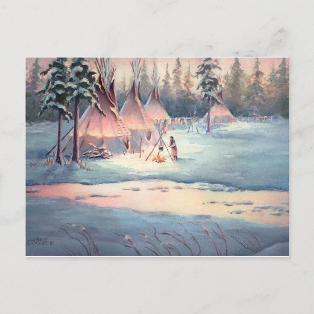 Postal TIPI CAMP CHORES de SHARON SHARPE (Anverso)