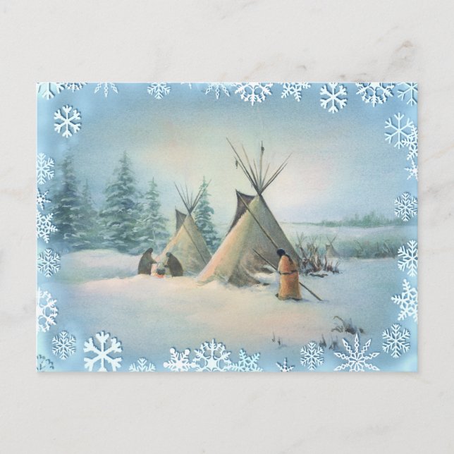 Postal TIPI CAMP SQUAW por SHARON SHARPE (Anverso)