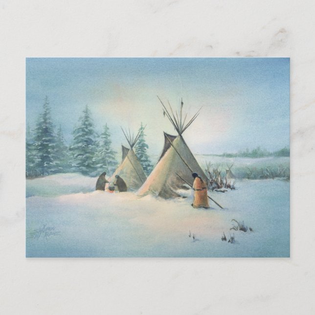 Postal TIPI CAMP SQUAW por SHARON SHARPE (Anverso)