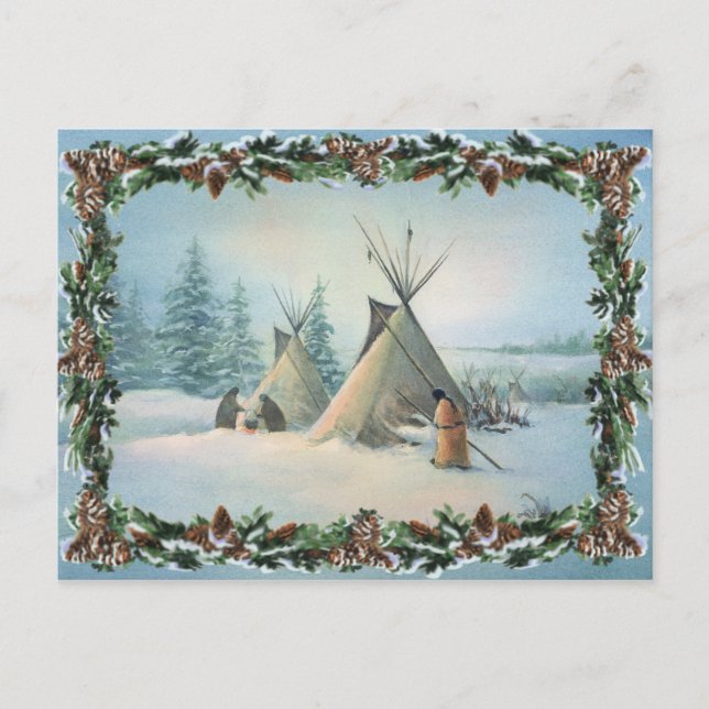 Postal TIPI CAMP SQUAW por SHARON SHARPE (Anverso)
