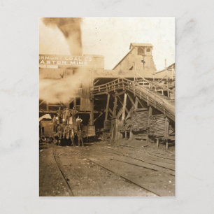 Postal Típica de carbón en la mina Gaston