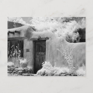 Postal Típica puerta de adobe y entrada en Santa Fe, Nuev