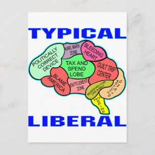 Postal Típico cerebro liberal socialista