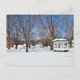 Postal típico de un pueblo de Vermont en invierno