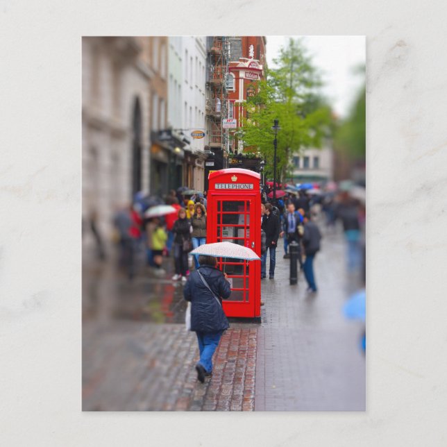 Postal Típico Londres - No olviden el paraguas (Anverso)