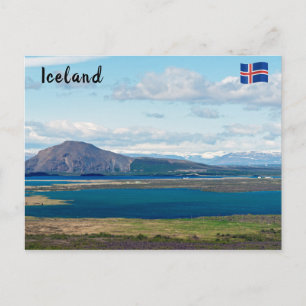 Postal Típico paisaje marino matutino de Islandia con gra