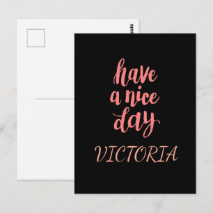 Postal Típico regalo de tipografía rosa lindo Ten un buen