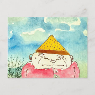 Postal Tipo de Dibujos Animados Raro y Extraño