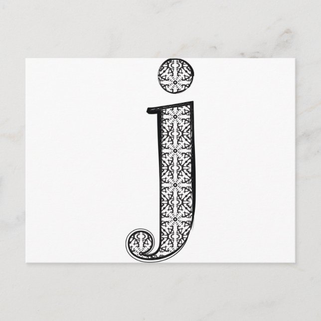 Postal Tipo de letra de moda, letra j (Anverso)
