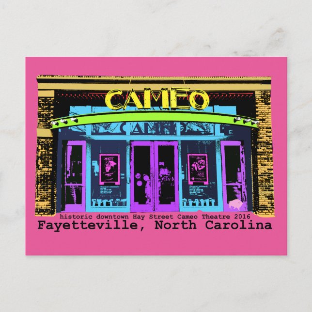 Postal tipo de negro Fayetteville NC Cameo (Anverso)