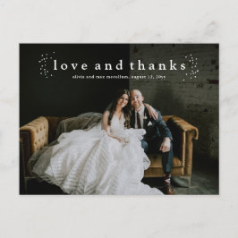 Postal Tipo mínimo de amor y agradecimiento Boda de fotos