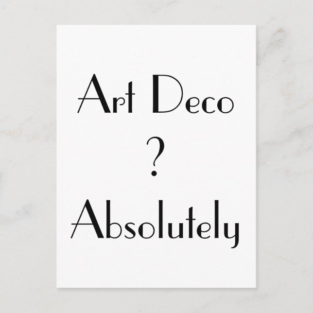 Postal Tipografía absoluta del Art Deco (Anverso)