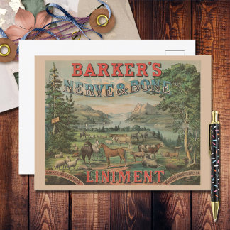 Postal Tipografía animal de granja de cosecha de vintage 