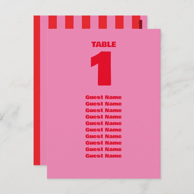 Postal Tipografía audaz, Rótulo rosado y Boda rojo (Anverso / Reverso)