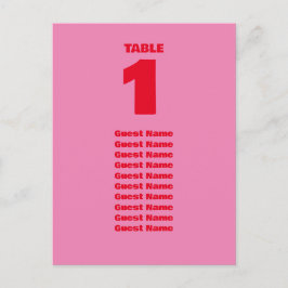 Postal Tipografía audaz, Rótulo rosado y Boda rojo