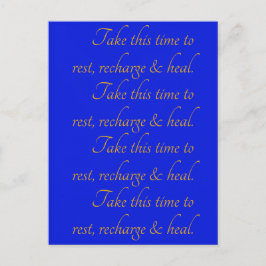 Postal Tipografía Azul Amarillo Elegante Tómate Tiempo De