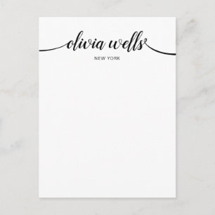 Postal Tipografía caligráfica