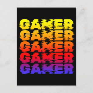 Postal Tipografía Colorida Para Jugadores De Juegos