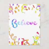 Tipografía de acuarela Believe Arte de Confeti 