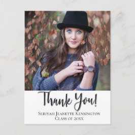 Postal Tipografía de agradecimiento de graduación cristia