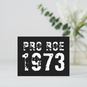 Postal Tipografía de blanco angustiado Pro Roe 1973