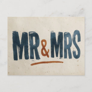 Postal Tipografía de Bloque Vintage "SR & SRA"