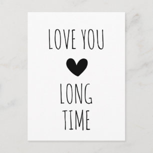 Postal Tipografía de Corazón Amor por Mucho Tiempo