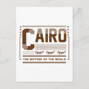 Postal Tipografía de El Cairo, Egipto Diseño Moderno