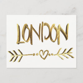 Postal Tipografía de estilo dorado elegante de amor en Lo