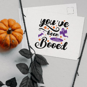 Postal Tipografía de Fantasma de Halloween 'Te Han Abuche