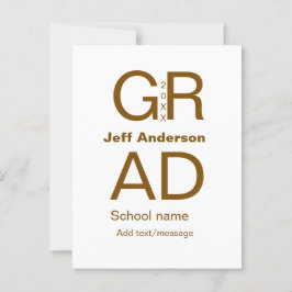 Postal Tipografía de grado moderna graduación simple míni