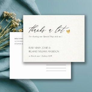 POSTAL TIPOGRAFÍA DE GRIS ORO SIMPLE Y ELEGANTE GRACIAS