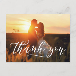 Postal Tipografía De Guión Elegante | Boda Gracias