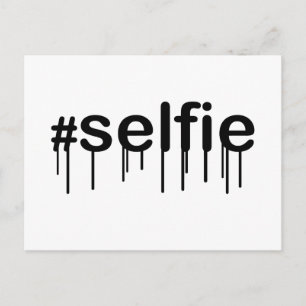 Postal Tipografía de Hashtag Selfie Drooling