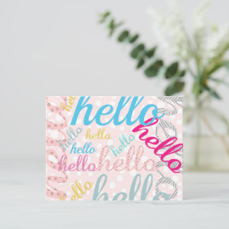 Postal Tipografía de Hello Cute Pastel