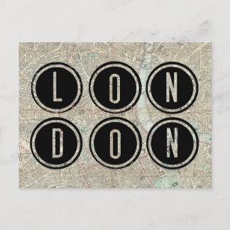 Postal Tipografía de mapas de Londres