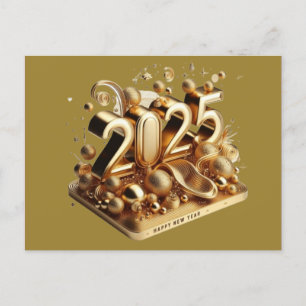 Postal tipografía de oro
