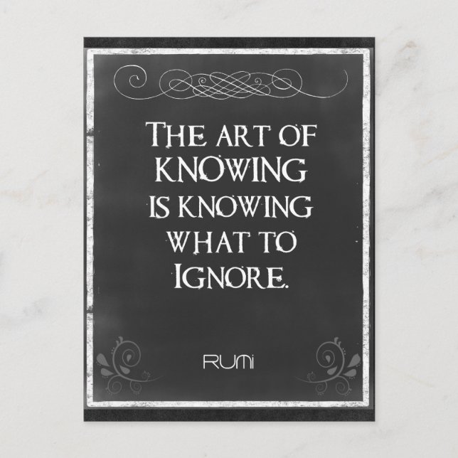 Postal Tipografía de pizarra con cita Inspiradora (Anverso)