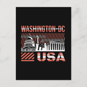 Postal Tipografía de viaje de diseño de Washington DC EE.
