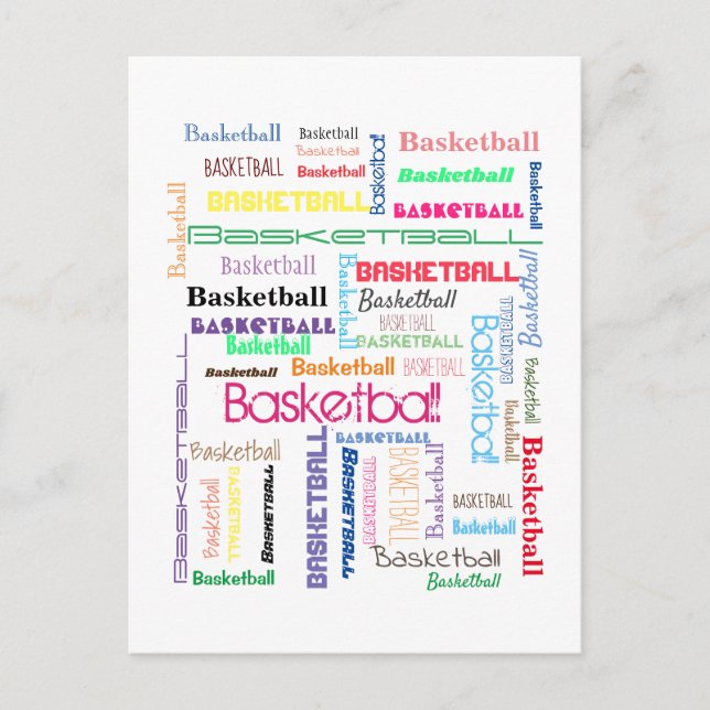 Postal Tipografía del baloncesto (Anverso)