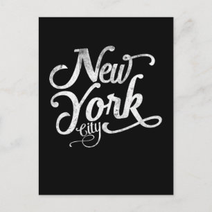 Postal Tipografía del vintage de New York City