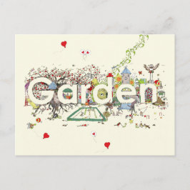 Postal Tipografía divertida de jardinería de Garden Word