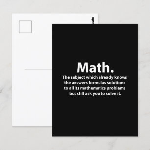Postal Tipografía Divertida de Matemáticas