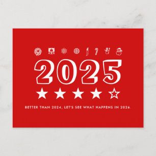 Postal Tipografía divertida de Santa de Navidad