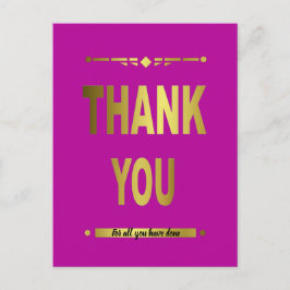 Postal Tipografía Dorada Agradecida con Estilo