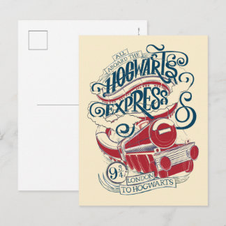 Postal Tipografía expresa de Harry Potter el | Hogwarts