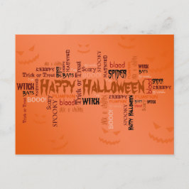 Postal Tipografía feliz de Halloween