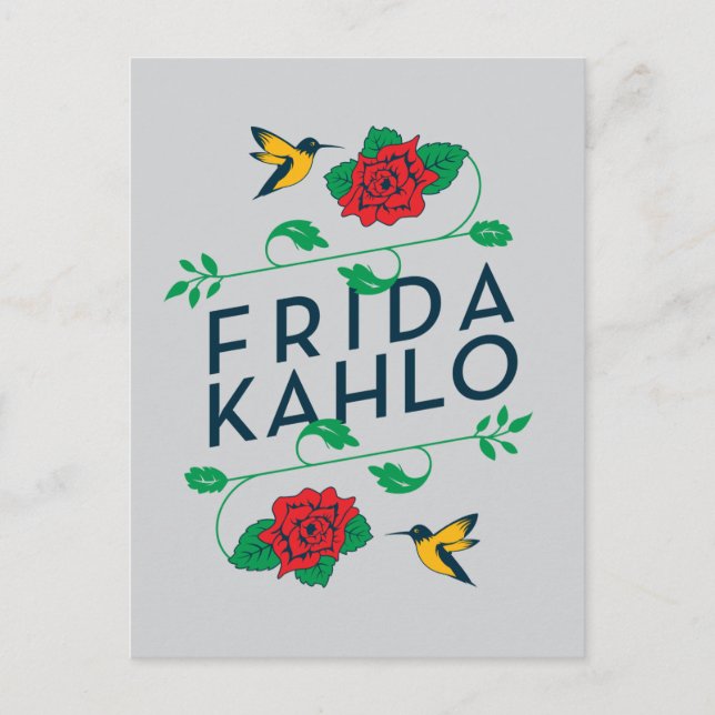 Postal Tipografía floral de Frida Kahlo el | (Anverso)