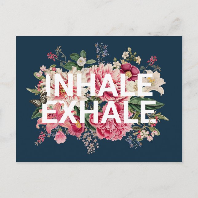 Postal Tipografía floral de inhalación (Anverso)